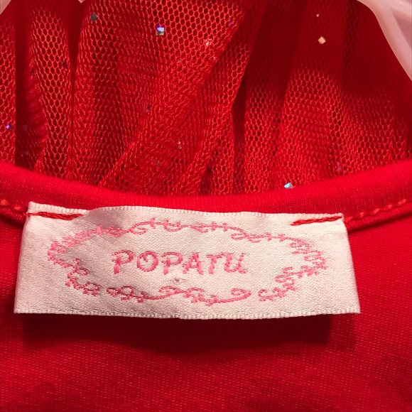 Girl’s Gorgeous Red Popatu Dress Sz Med - Picture 5 of 7